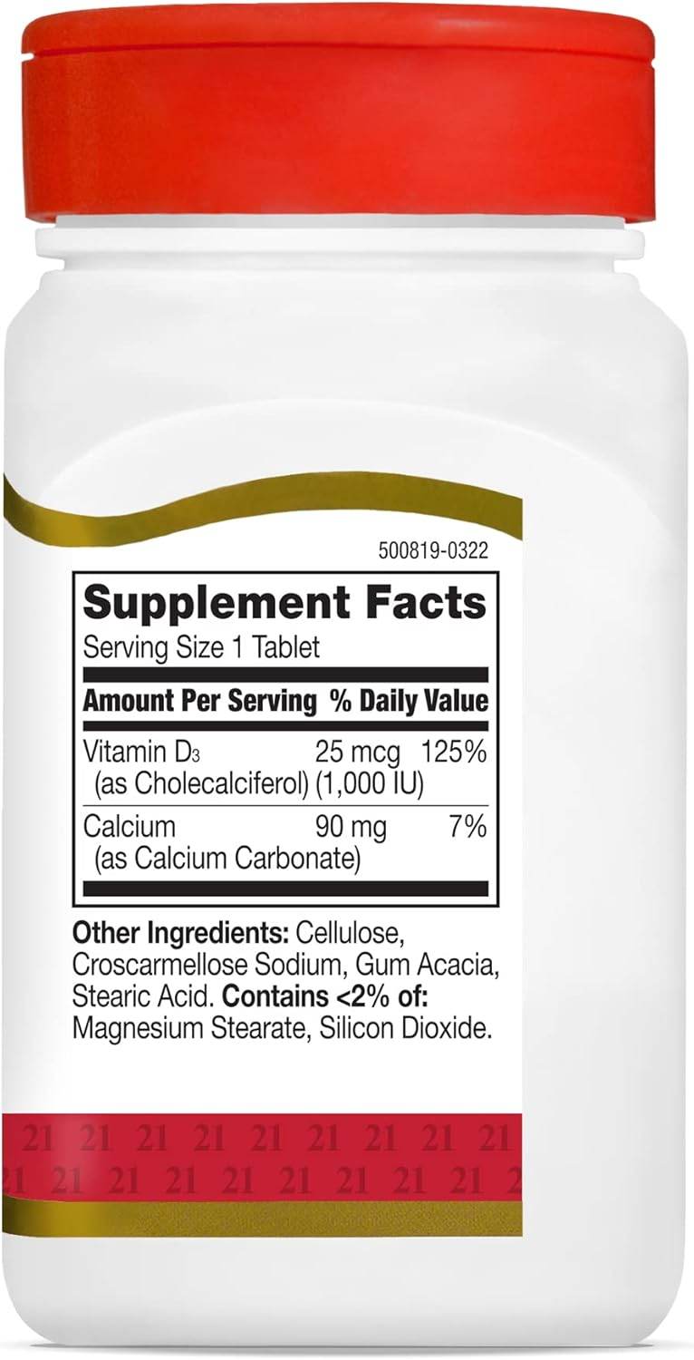 21st Century Vitamin D3, 1000 IU, Tablets, 300 ea - OTC Shoppe Express