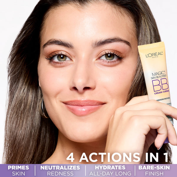 L'Oreal Paris Magic Skin Beautifier BB Cream for Face with Vitamin C and E, Deep, 1 fl oz