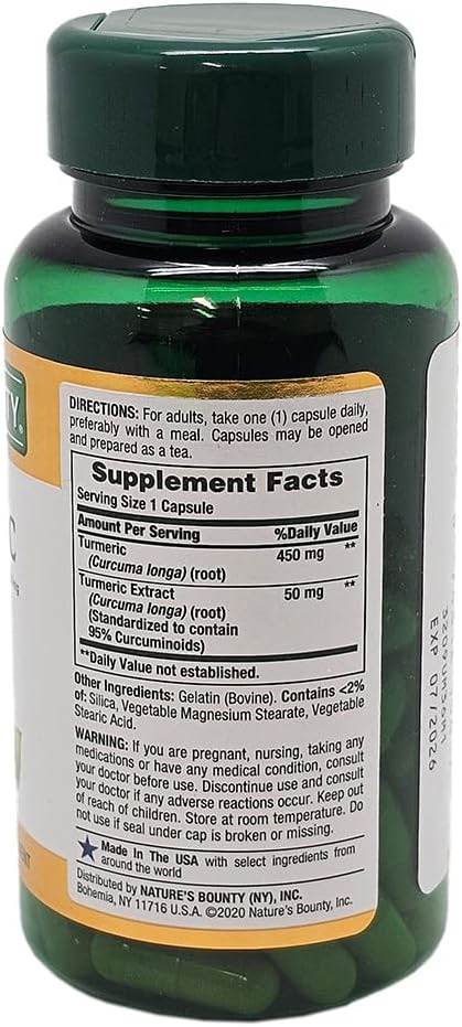 Nature's Bounty Turmeric, 450 mg, Capsules, 60 ea - OTC Shoppe Express