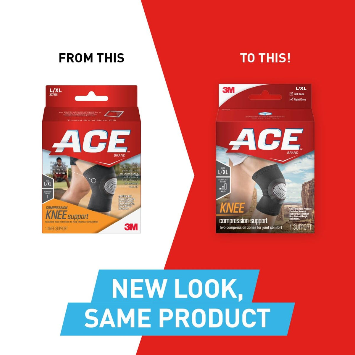 ACE Brand Compression Knee Support Neoprene, Large/X- Large