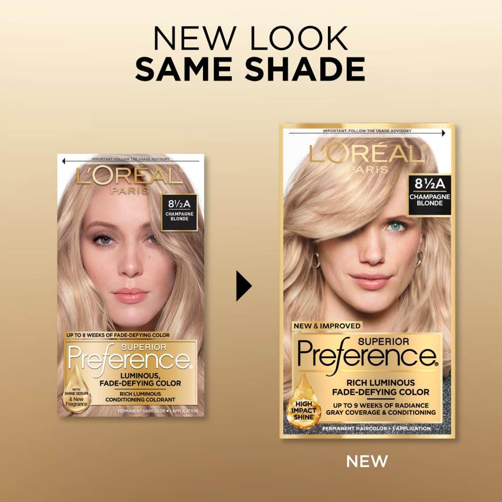 L'Oreal Paris Hair Color, Champagne Blonde 8 1/2A, 1 kit - OTC Shoppe Express