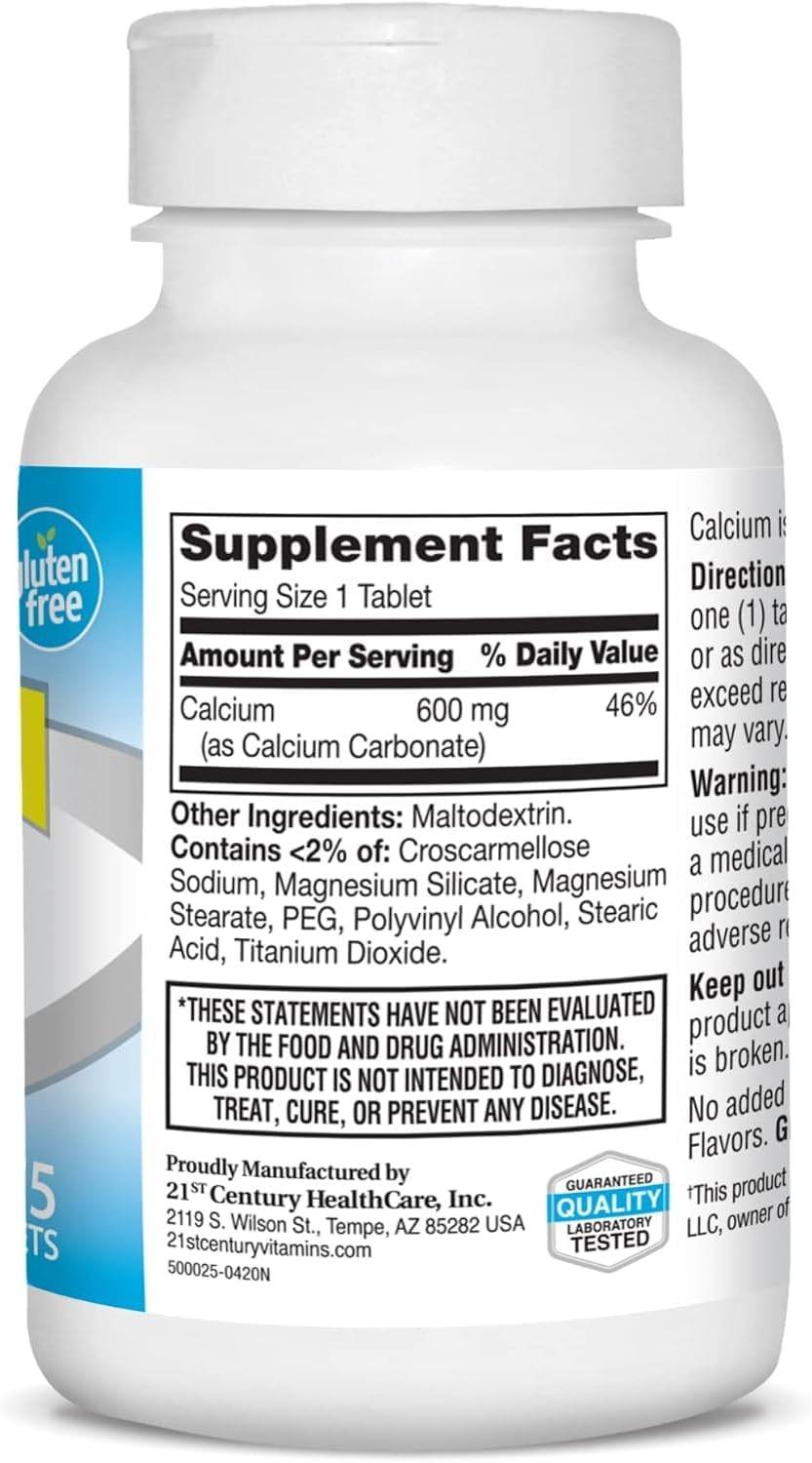 21st Century Calcium Supplement 600, Tablets, 75 ea - OTC Shoppe Express