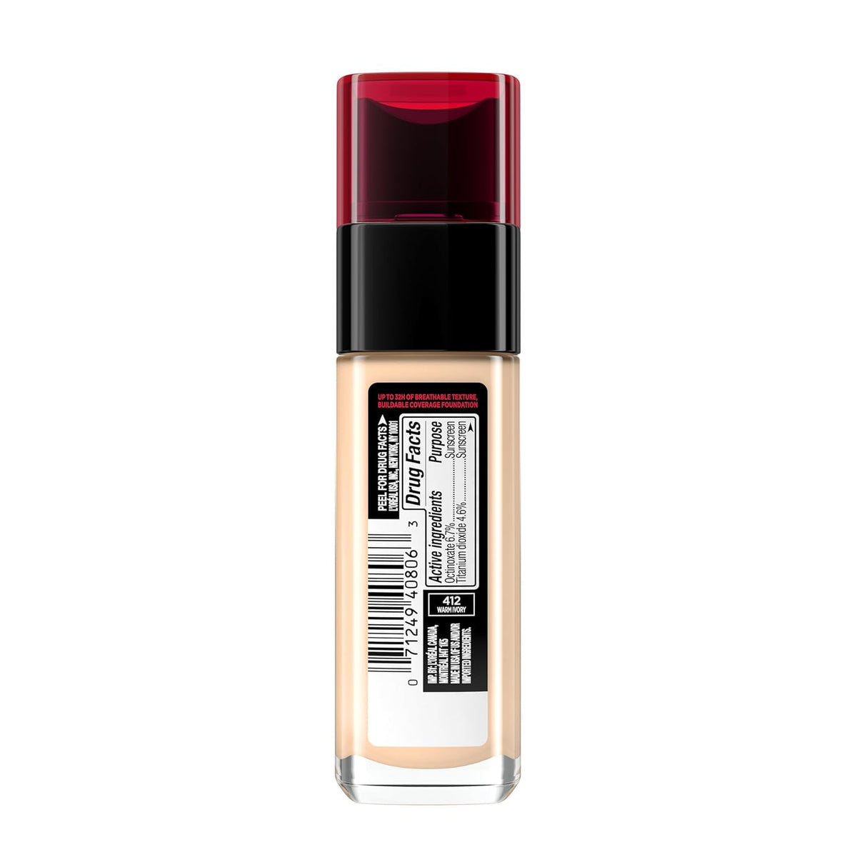 L'Oréal Infallible Fresh Wear 24HR Foundation, 412 Warm Ivory, 1 oz