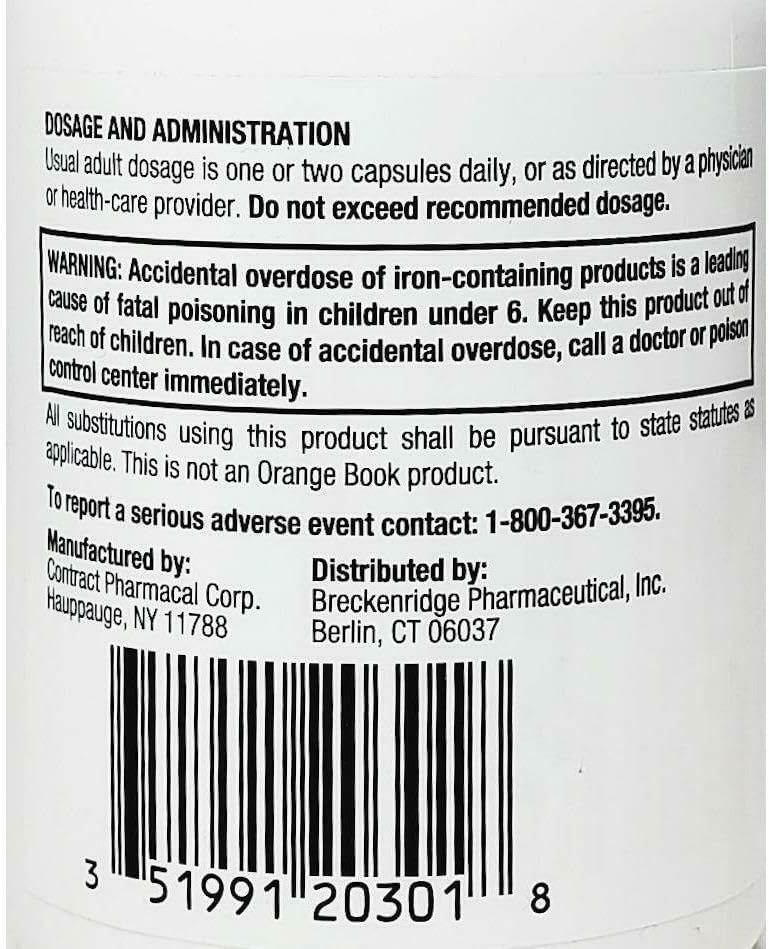 Ferrex 150 Polysaccharide-Iron Complex, Capsules, 100 ea - OTC Shoppe Express