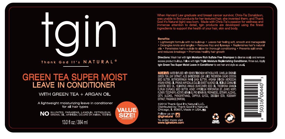 tgin Green Tea Super Moist Leave In Conditioner, 13 oz