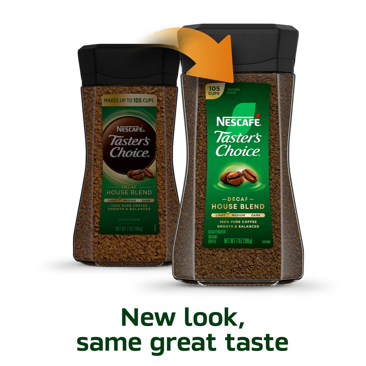 NESCAFÉ Taster's Choice Decaf House Blend, Medium Light Roast Instant Coffee, 7 oz, 1 Jar