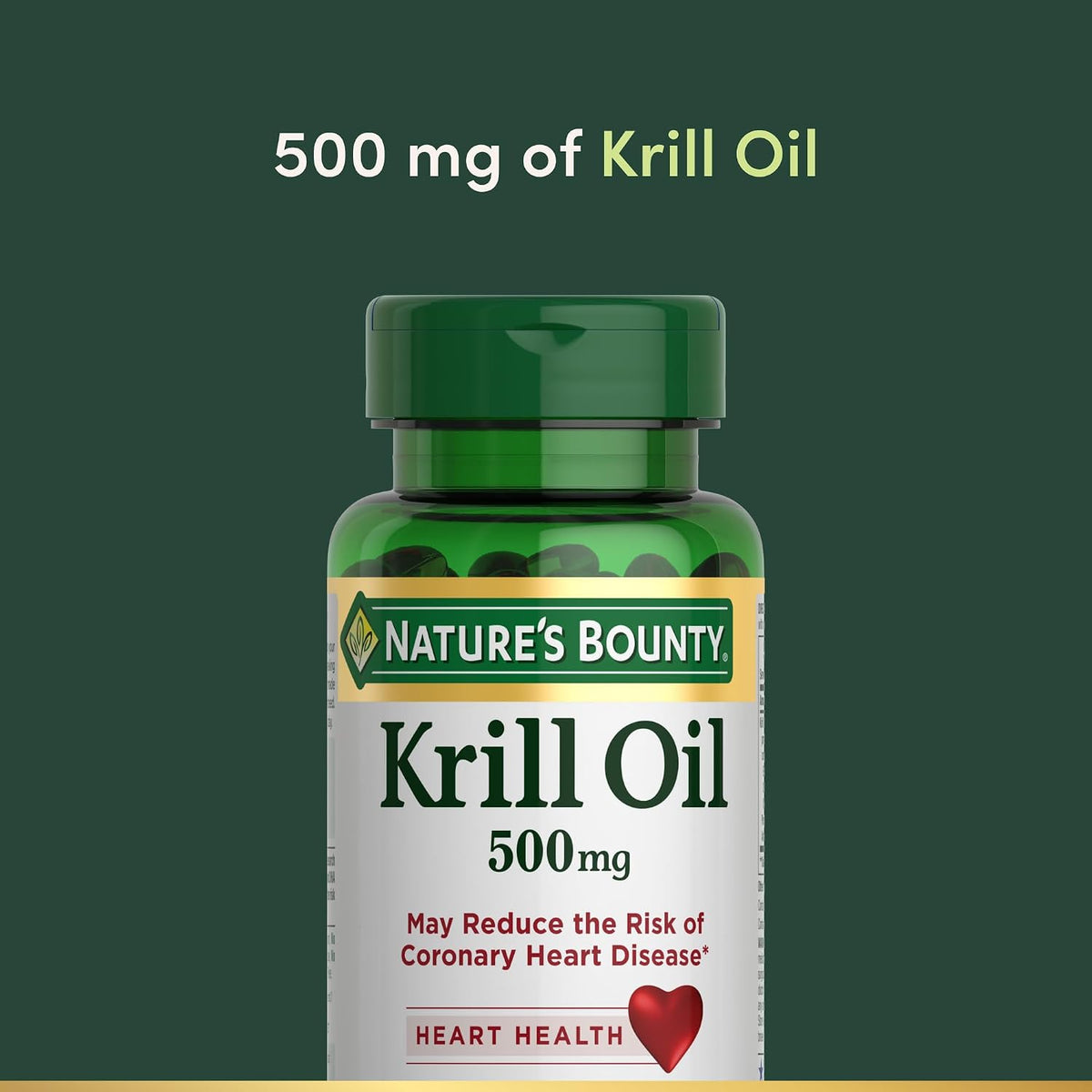 Nature's Bounty Krill Oil, Heart Health, 500mg, 30 Rapid Release Softgels