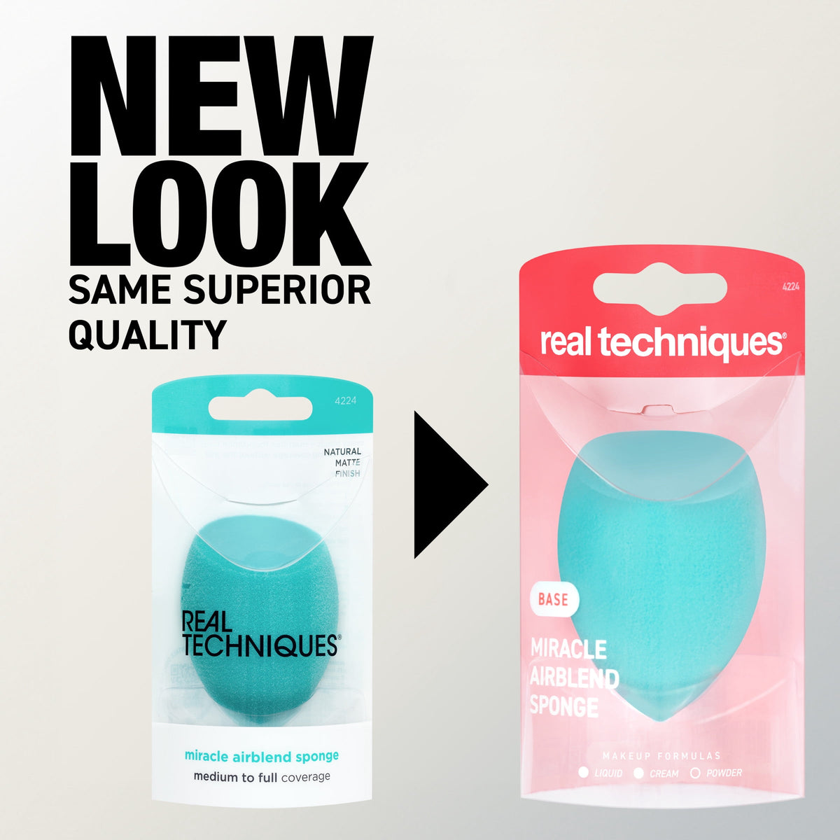 Real Techniques Miracle Airblend Sponge, Makeup Blending Sponge for Liquids & Creams, Blue, 1 Count