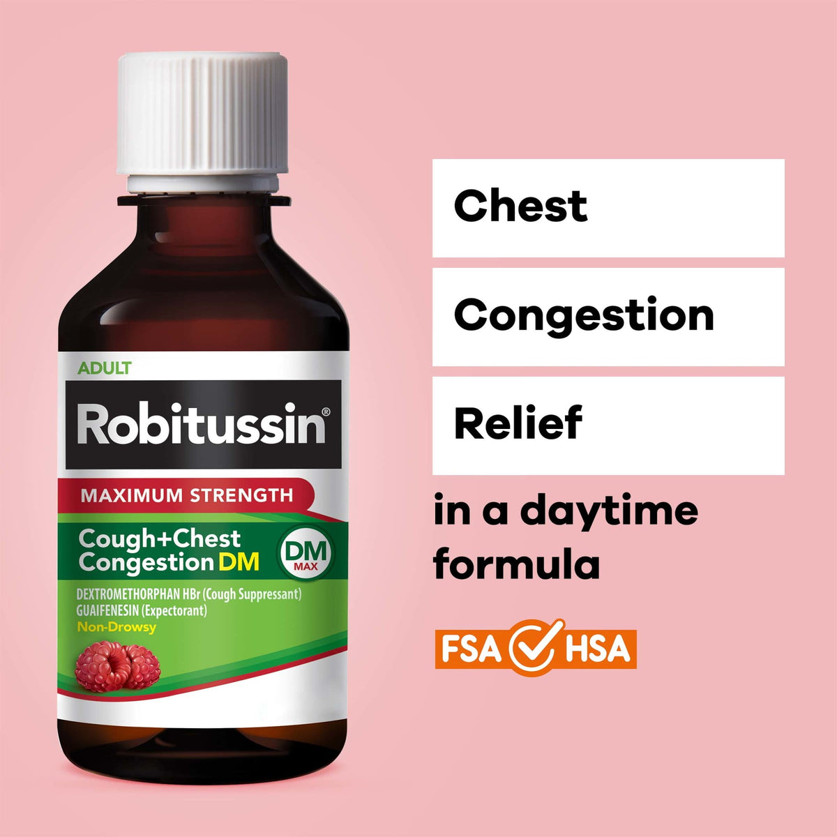 Robitussin Max Strength Cough Congestion DM and Cold Medicine, 4 Fl Oz