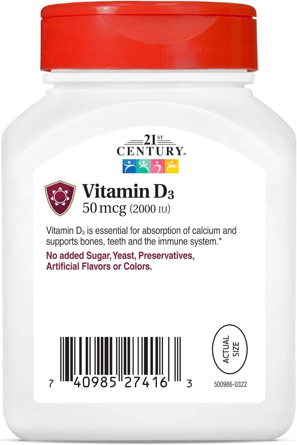 21st Century Vitamin D3 2000 IU, Softgels, 250 ea - OTC Shoppe Express