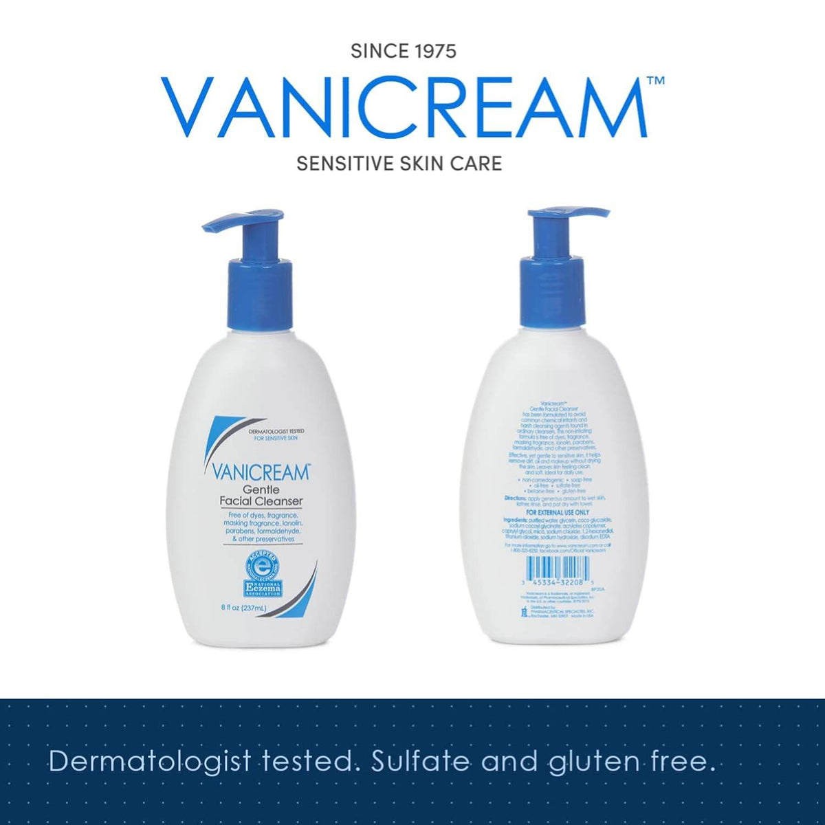 Vanicream Gentle Facial Cleanser for Sensitive Skin, 8 oz - OTC Shoppe Express