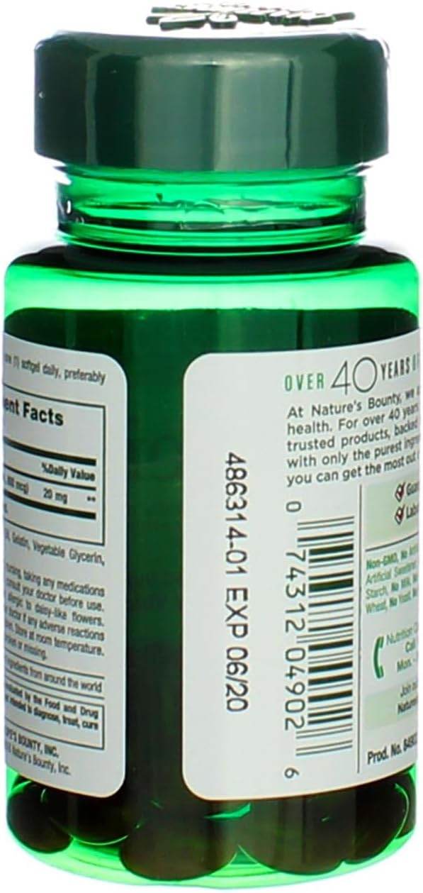 Nature's Bounty Lutein, 20 mg, Softgels, 40 ea - OTC Shoppe Express