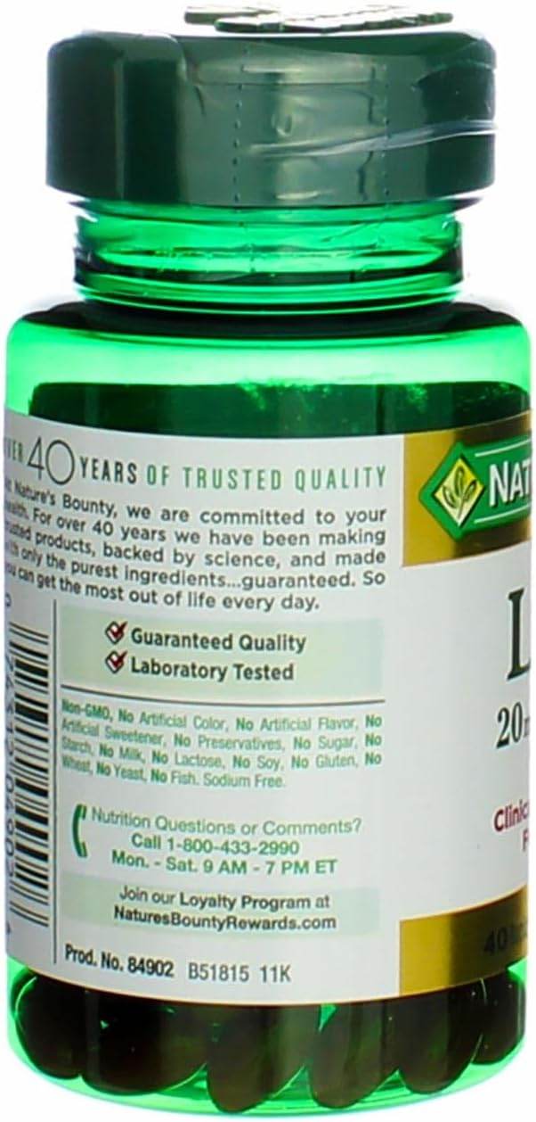 Nature's Bounty Lutein, 20 mg, Softgels, 40 ea - OTC Shoppe Express