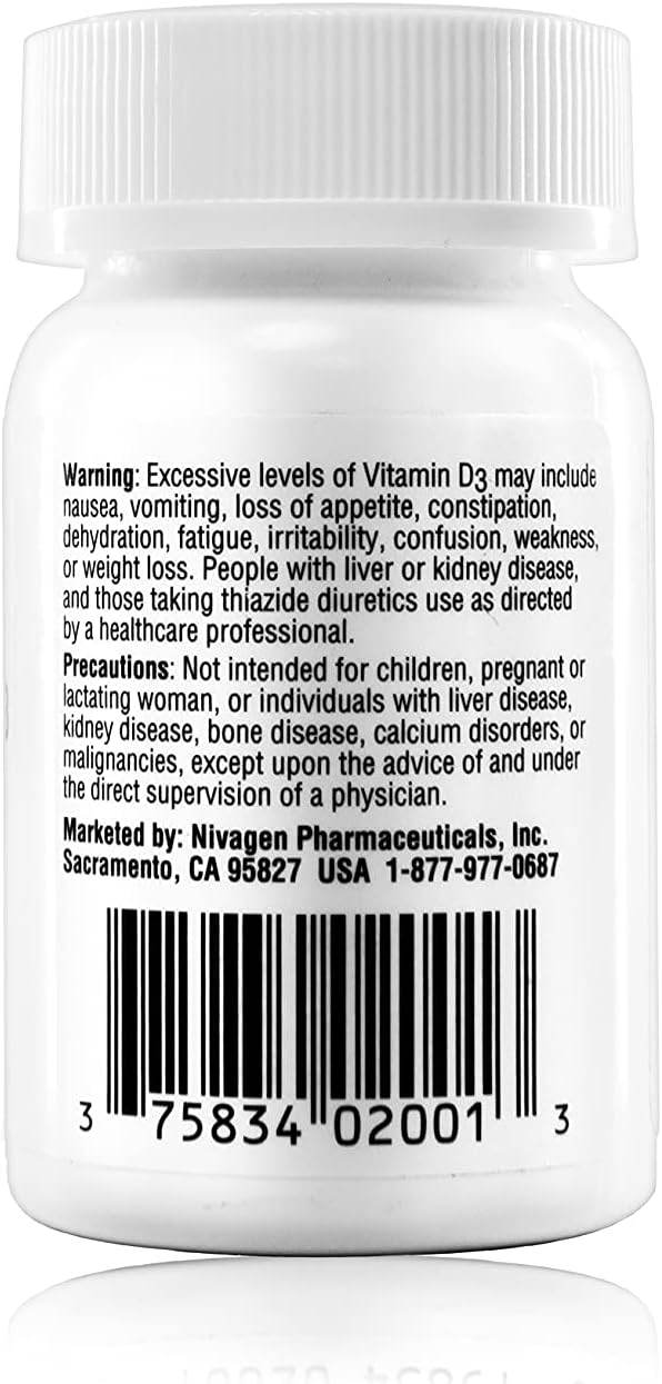 Nivagen Pharmaceuticals Vitamin D3, 50000 IU, Capsules, 100 ea - OTC Shoppe Express