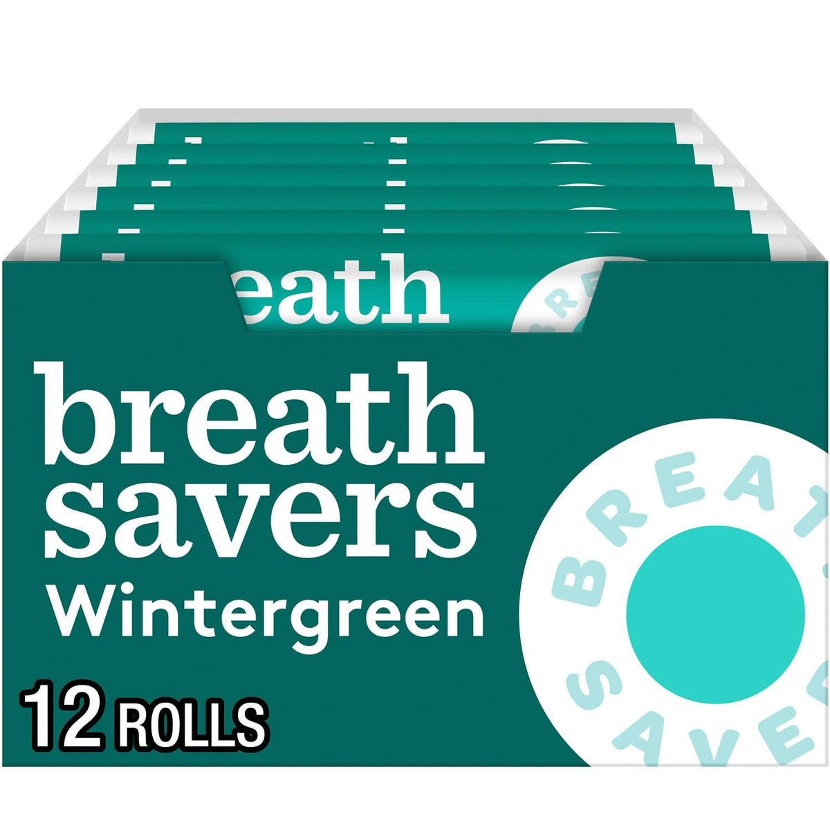 BREATH SAVERS Wintergreen Sugar-Free Mints Rolls, 0.75 oz, 12 ct