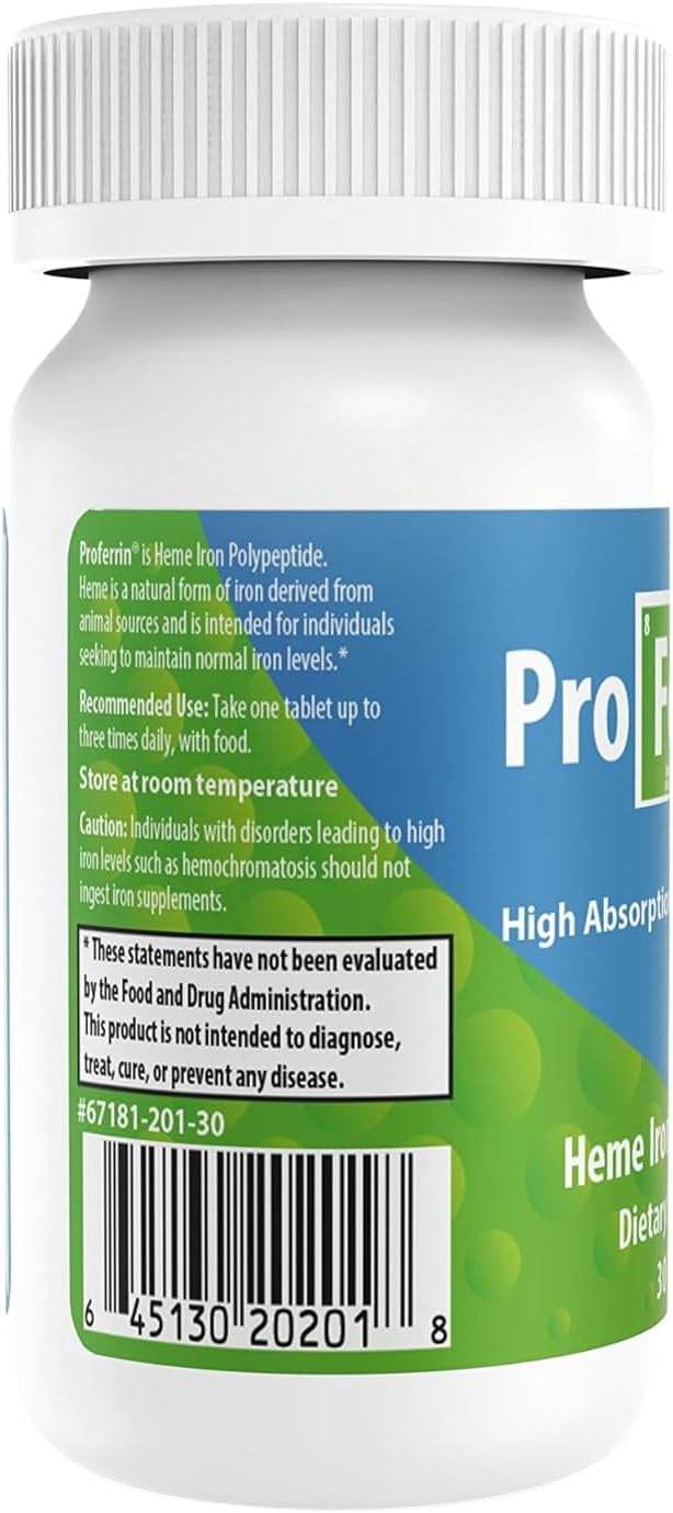 Proferrin ES Heme Iron Polypeptide, Tablets, 30 ea - OTC Shoppe Express