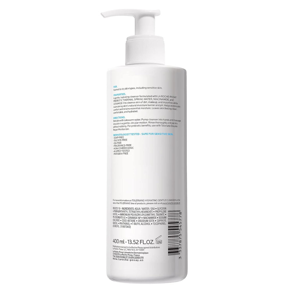 La Roche-Posay Toleriane Hydrating Gentle Face Cleanser for Dry Skin, 13.5 oz