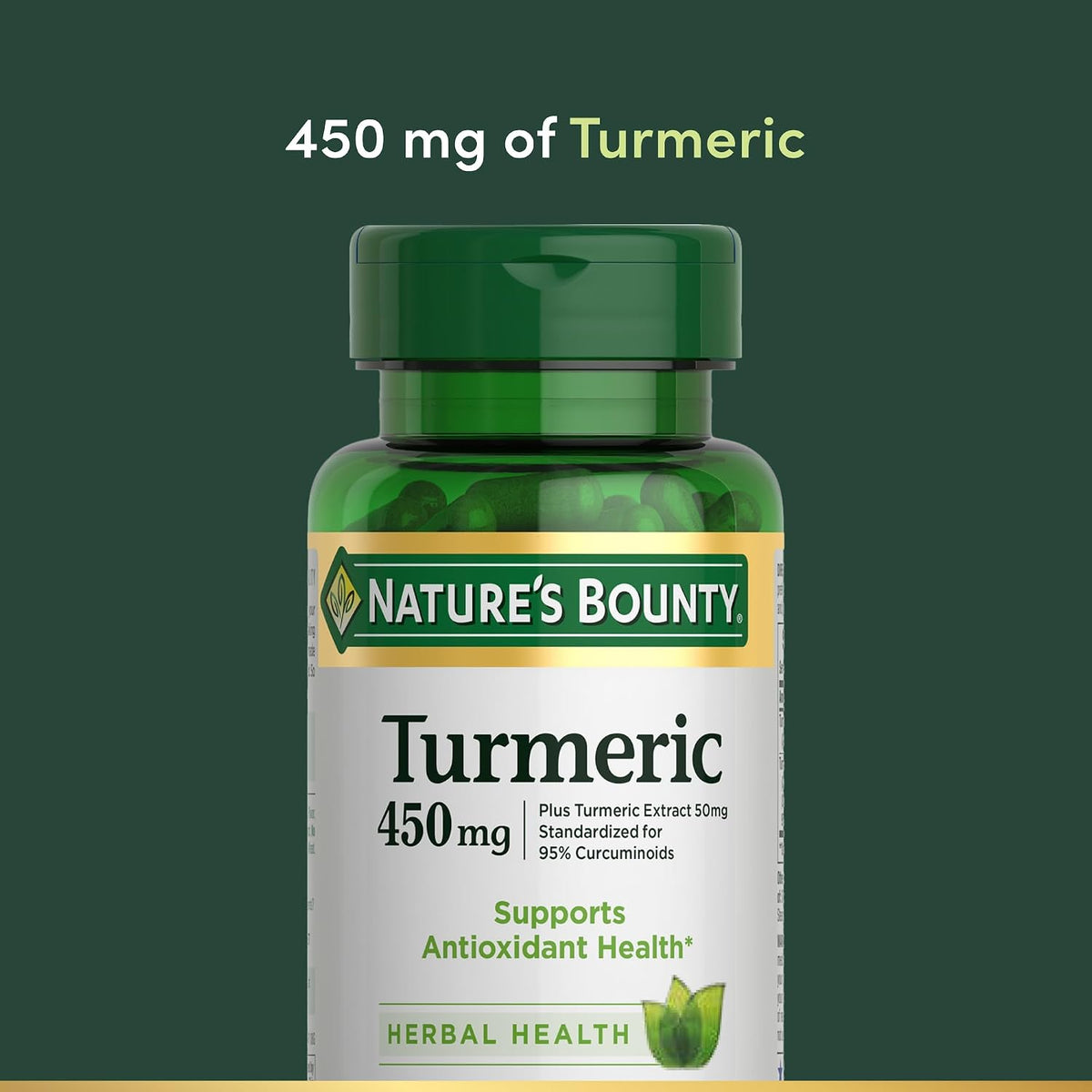 Nature's Bounty Turmeric Capsules, 450mg, 60 Count