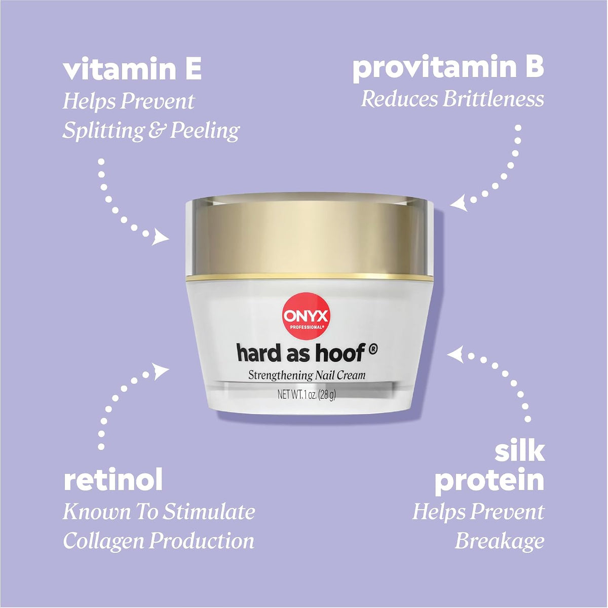 Onyx Professional Hard as Hoof Nail Strengthening Cream, Island Coconut 1oz