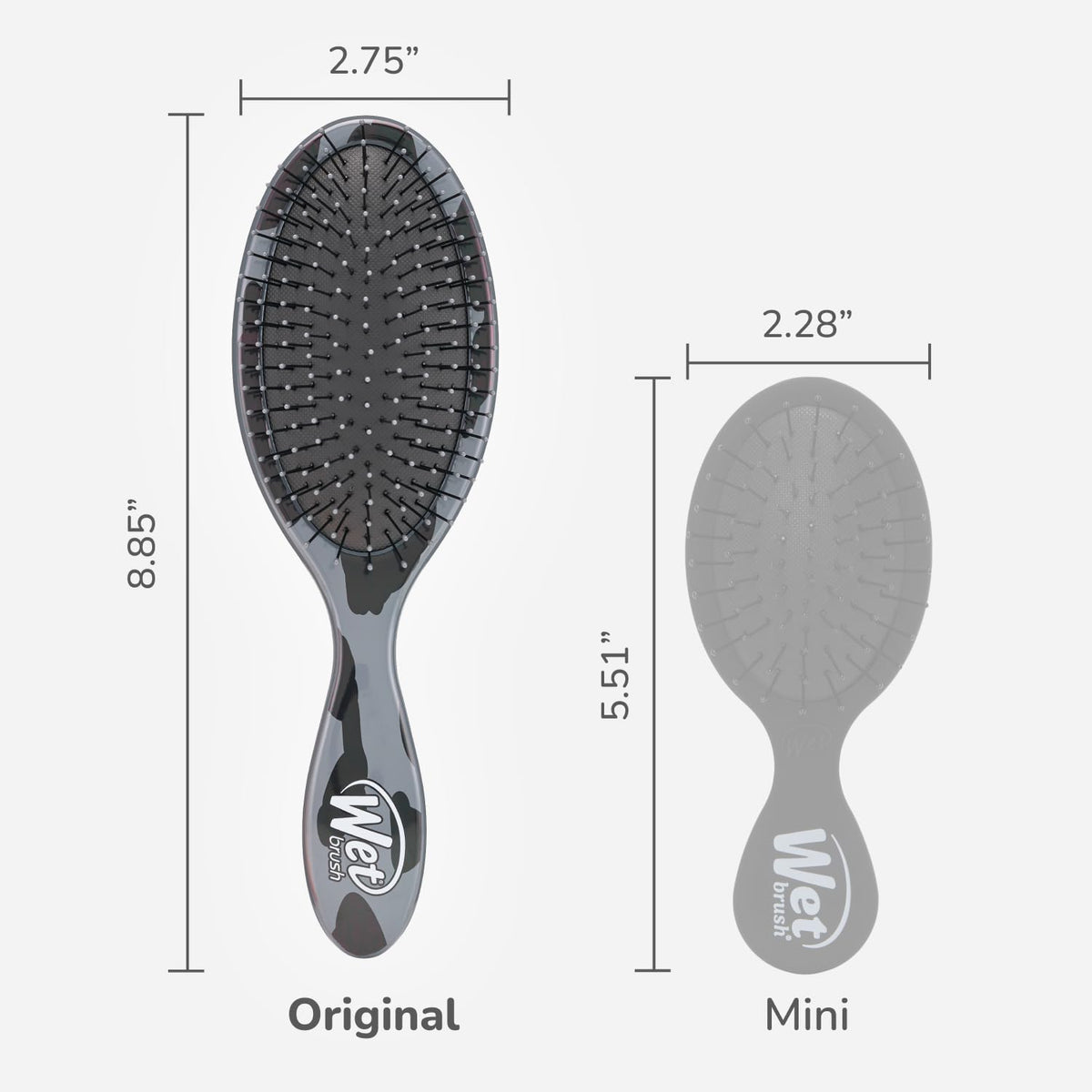 Wet Brush Original Detangler Hair Brush Grey Leopard (Safari) IntelliFlex Bristles 2-Pack