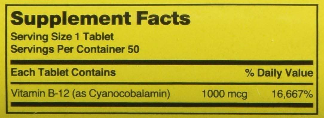 Nature's Blend Vitamin B-12, 1000 mcg, Tablets, 50 ea - OTC Shoppe Express