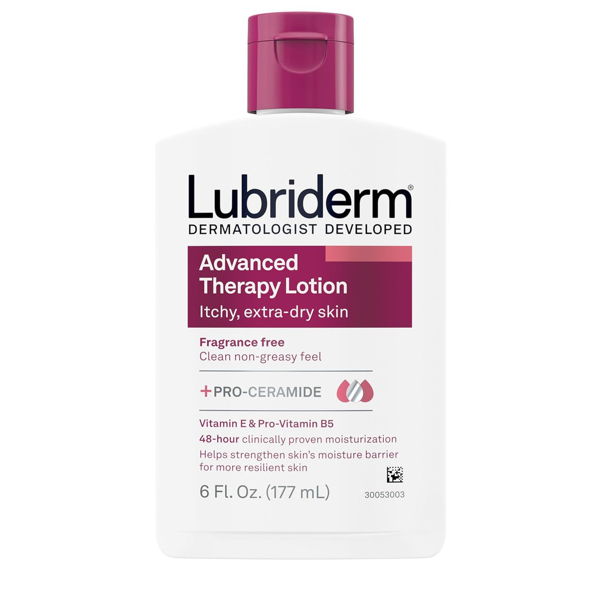 Lubriderm Advanced Therapy Hand & Body Lotion, Fragrance Free, 6 fl. oz