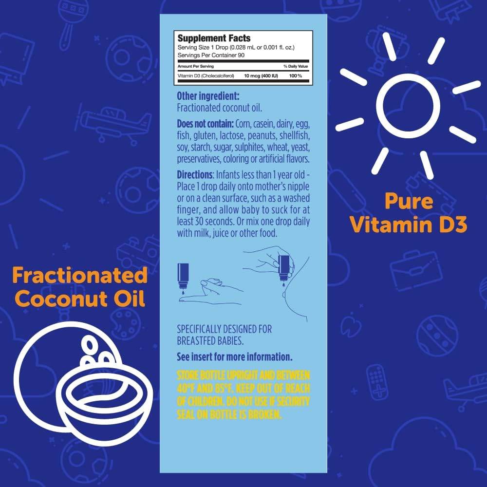 Ddrops Baby Vitamin D3 400IU, 90 drops - OTC Shoppe Express