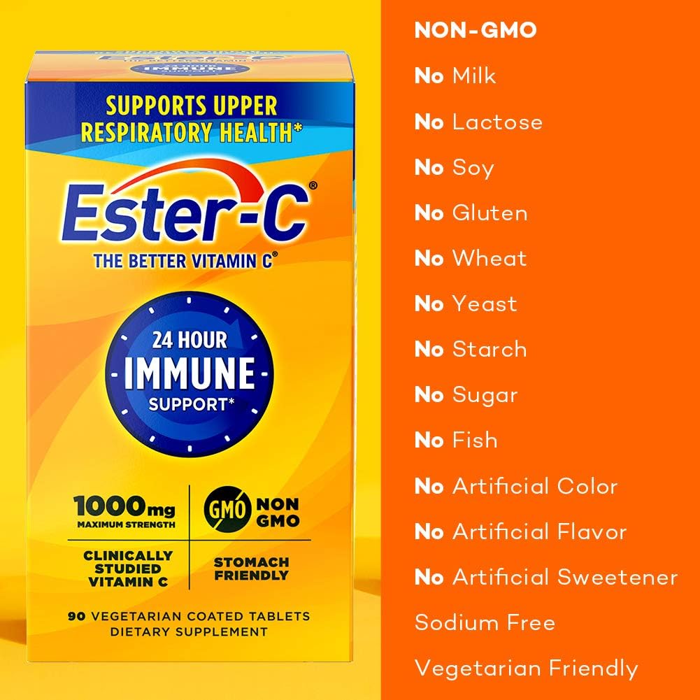 Ester-C Vitamin C 1000 mg, 90 Coated Tablets
