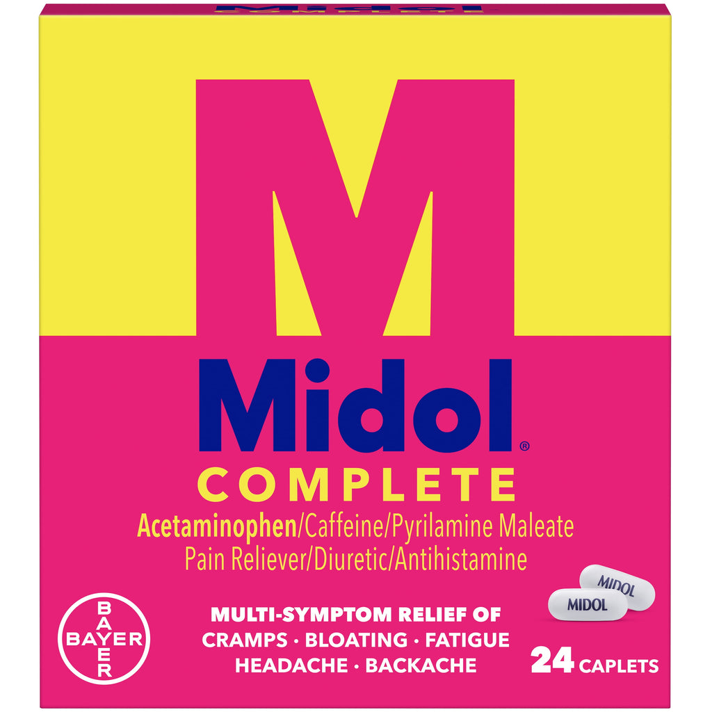 Midol Complete Menstrual Pain Relief Caplets with Acetaminophen, 24 ct