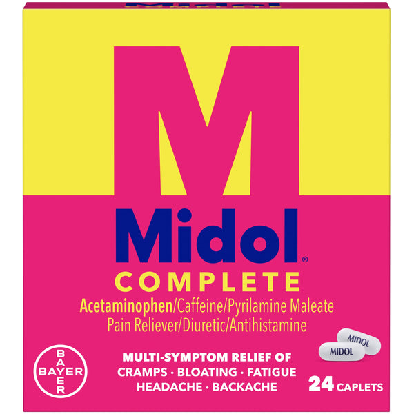 Midol Complete Menstrual Pain Relief Caplets with Acetaminophen, 24 ct