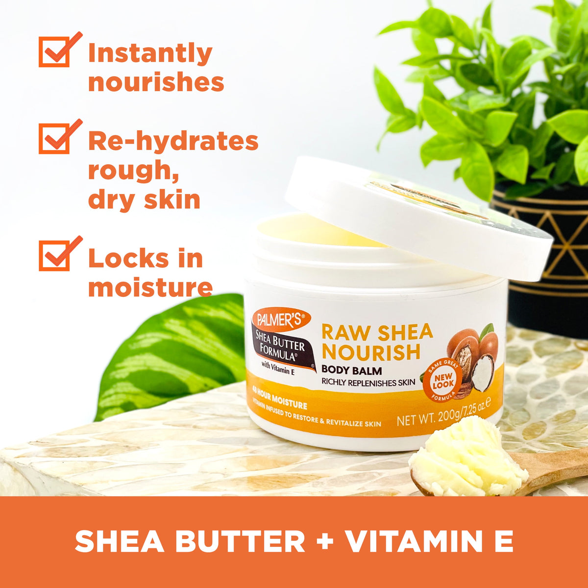 Palmer's Shea Butter Formula Raw Shea Nourishing Body Balm for Rough, Dry Skin, 7.25 oz.