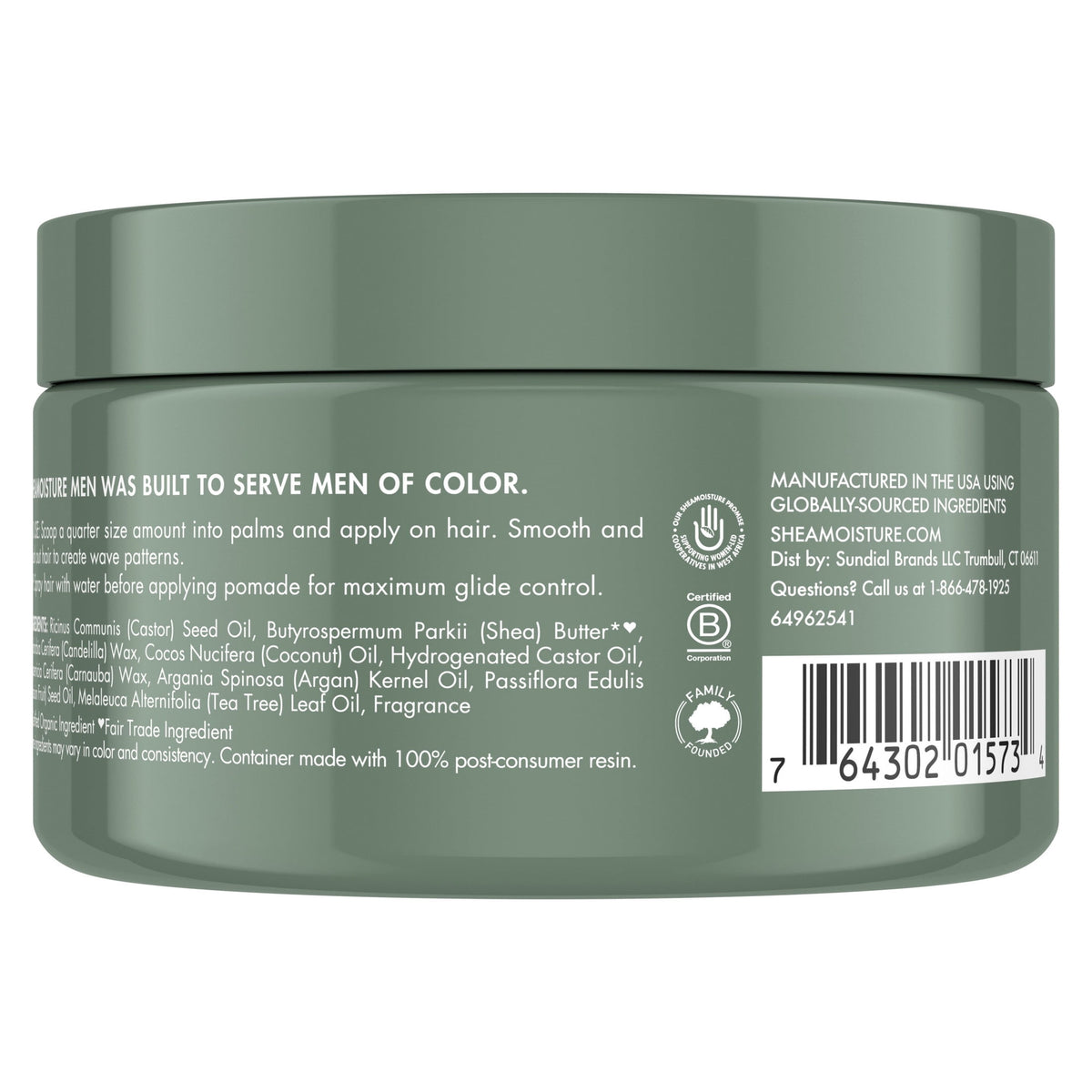 SheaMoisture Men Waves Pomade Argan Oil And Shea, 4 oz