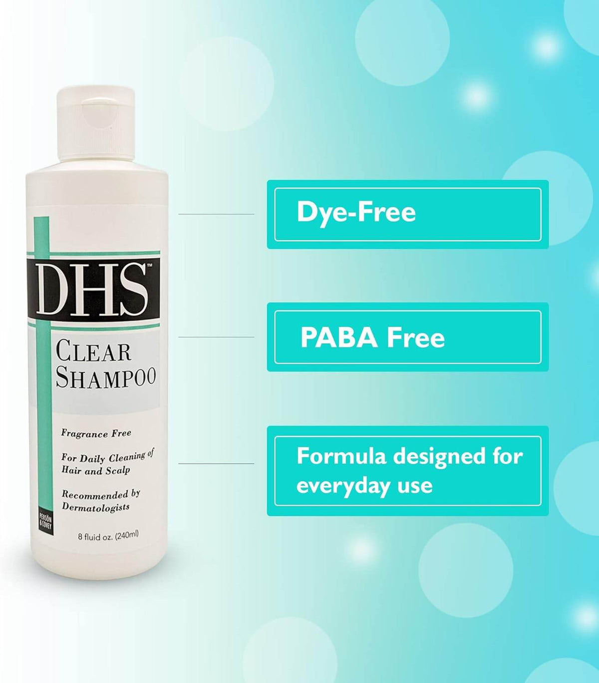 DHS Clear Shampoo for Daily Cleaning of Hair & Scalp, 8 oz - OTC Shoppe Express