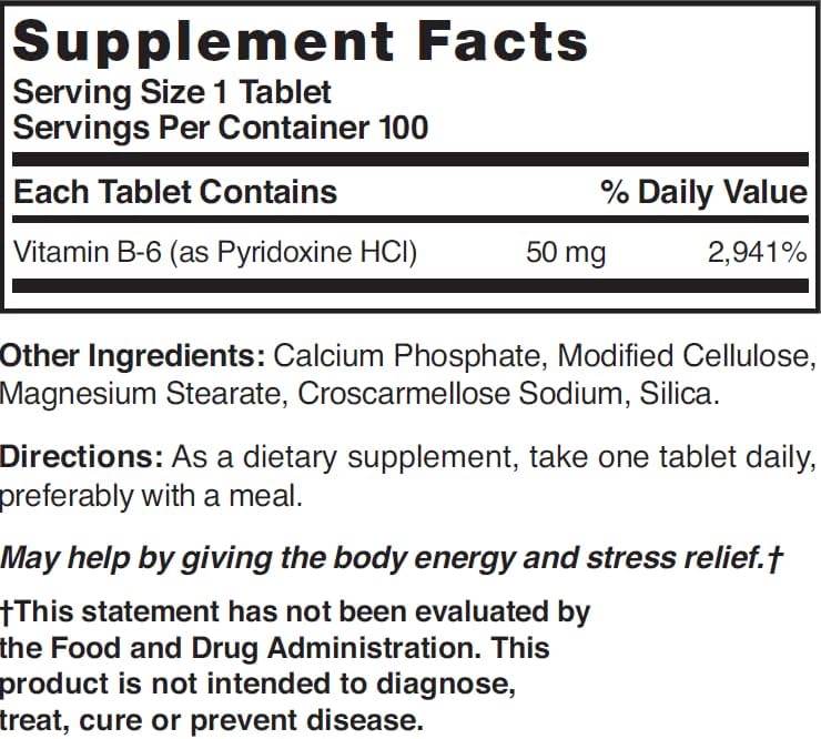 Nature's Blend B6, 50 mg, Tablets, 100 ea - OTC Shoppe Express