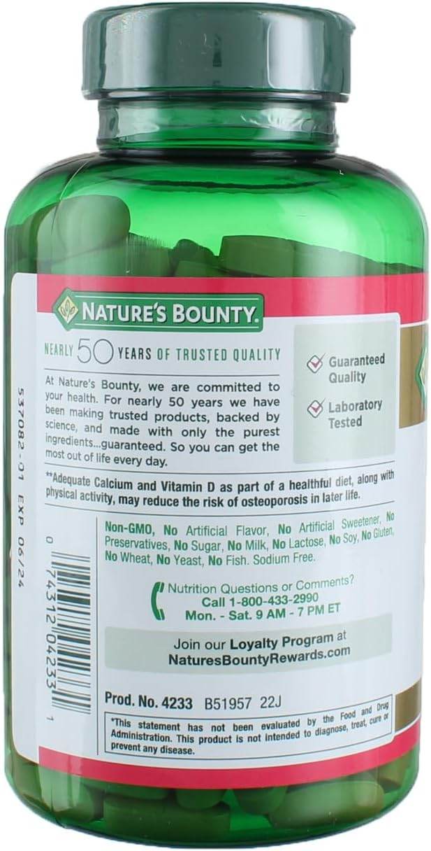 Nature's Bounty Calcium 600 With Vitamin D3, Tablets, 250 ea - OTC Shoppe Express