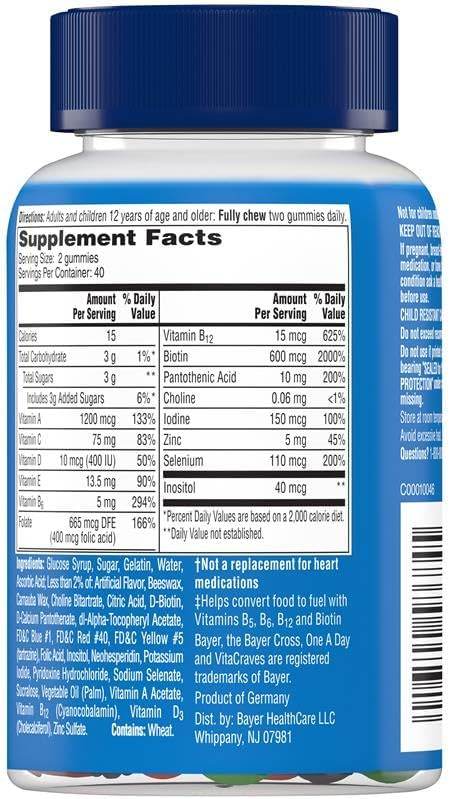 One A Day VitaCraves Men's Multi, Gummies, 80 ea - OTC Shoppe Express