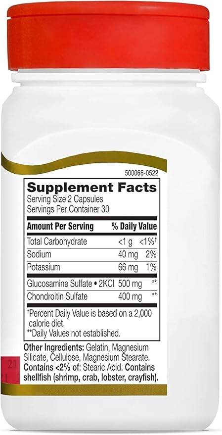 21st Century Glucosamine, 250 mg, Chondroitin, 200 mg, Capsules, 60 ea - OTC Shoppe Express