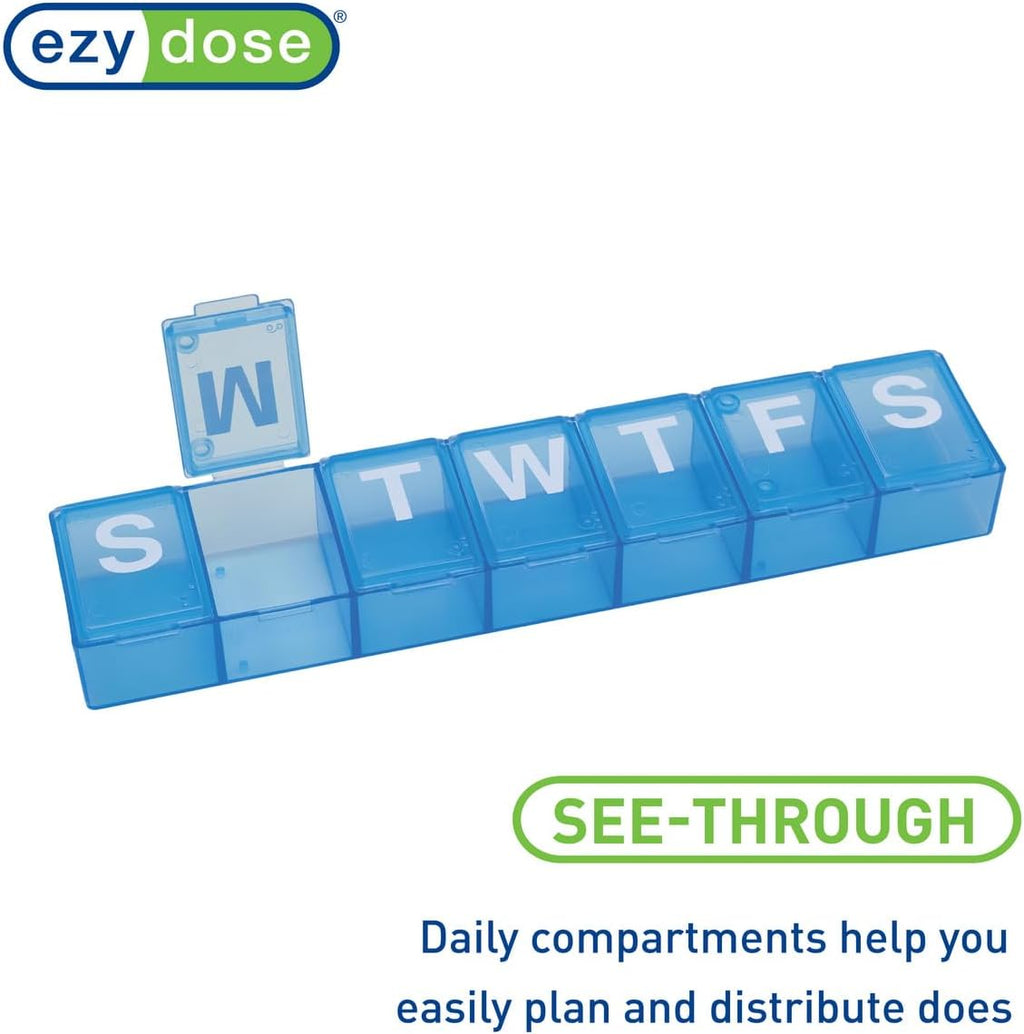 Ezy Dose Weekly (7-Day) Pill Organizer, X-Large Planner, Color May Vary