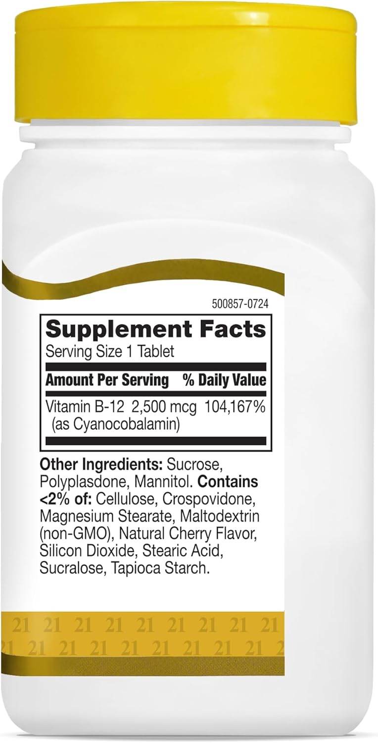 21st Century B-12, 500 mcg, Tablets, 110 ea - OTC Shoppe Express
