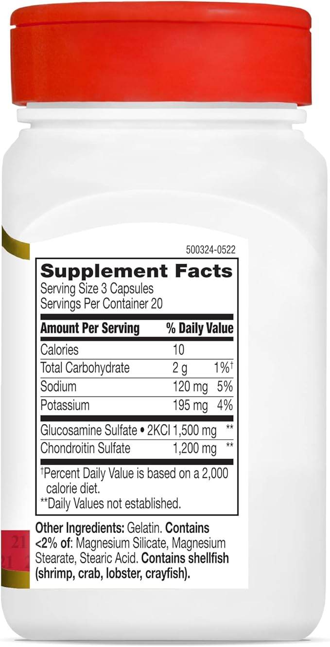 21st Century Glucosamine 500 mg & Chondroitin 400 mg, Capsules, 60 ea - OTC Shoppe Express