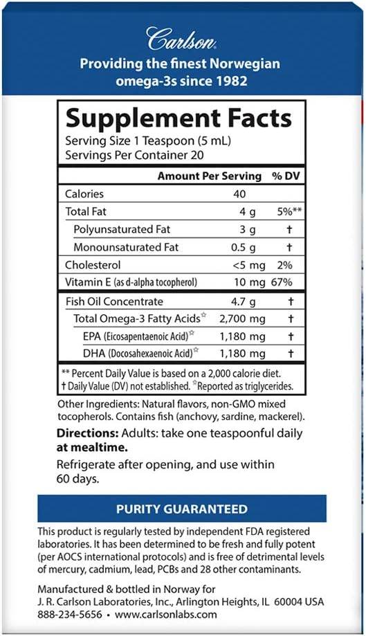 Carlson Labs Med Omega, 2700 mg, Lemon-Lime Flavor, 3.3 oz - OTC Shoppe Express