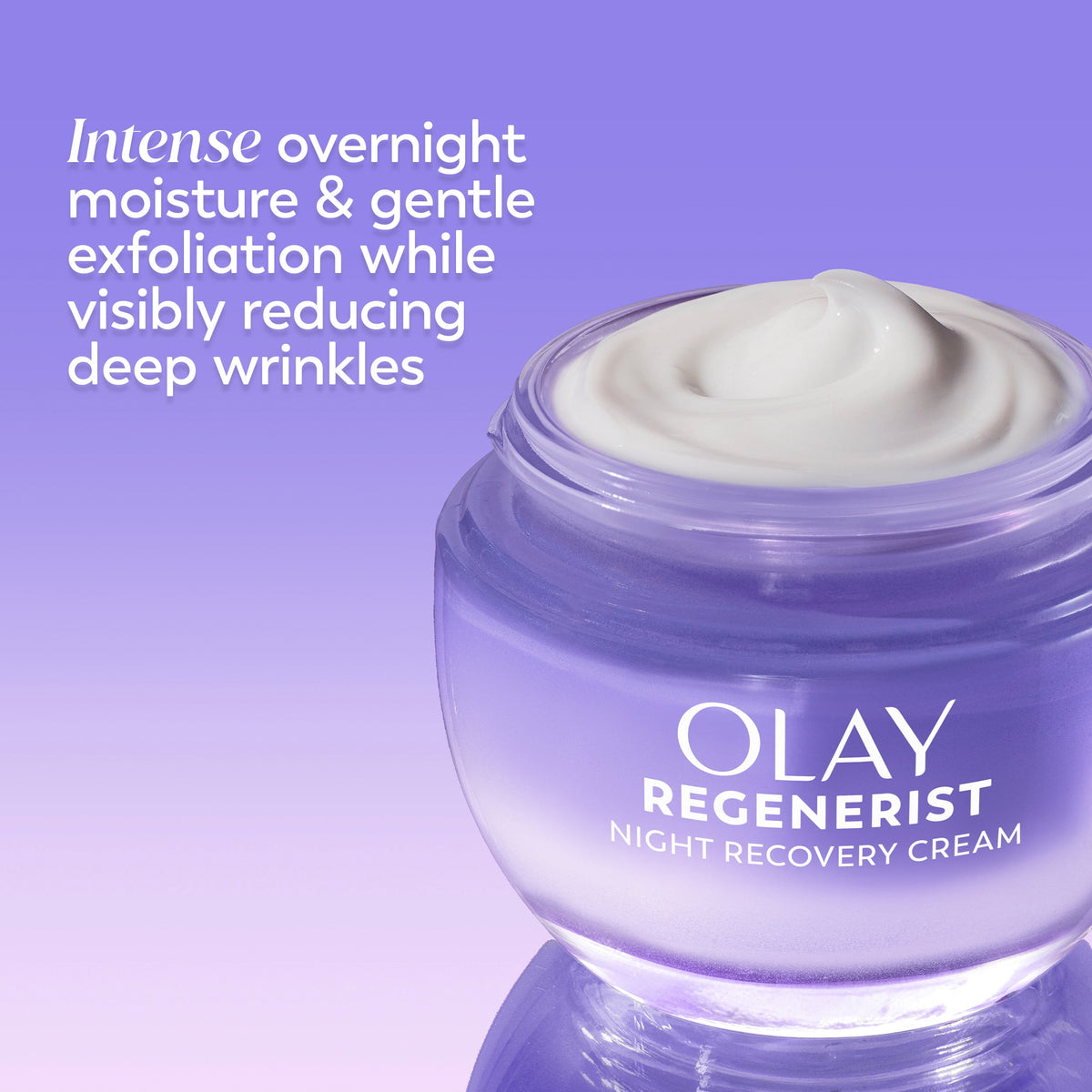 Olay Regenerist Night Recovery Cream with Triple Collagen Peptide, Wrinkle Reducer, Non-Greasy, Fragrance-Free, Hydrating Face Moisturizer for Women