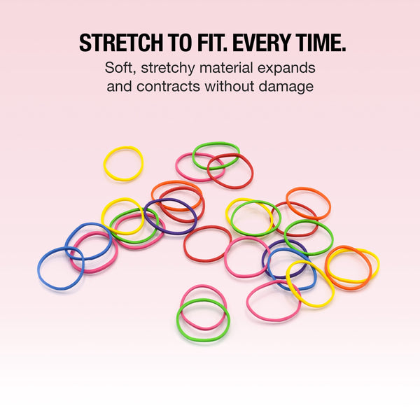 Scunci No Damage Polyband Ponytail Hair Ties, Multicolor, 500 Count