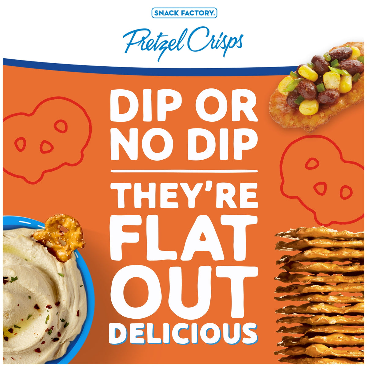 Snack Factory Pretzel Crisps, Buffalo Wing, Party Size 14 oz