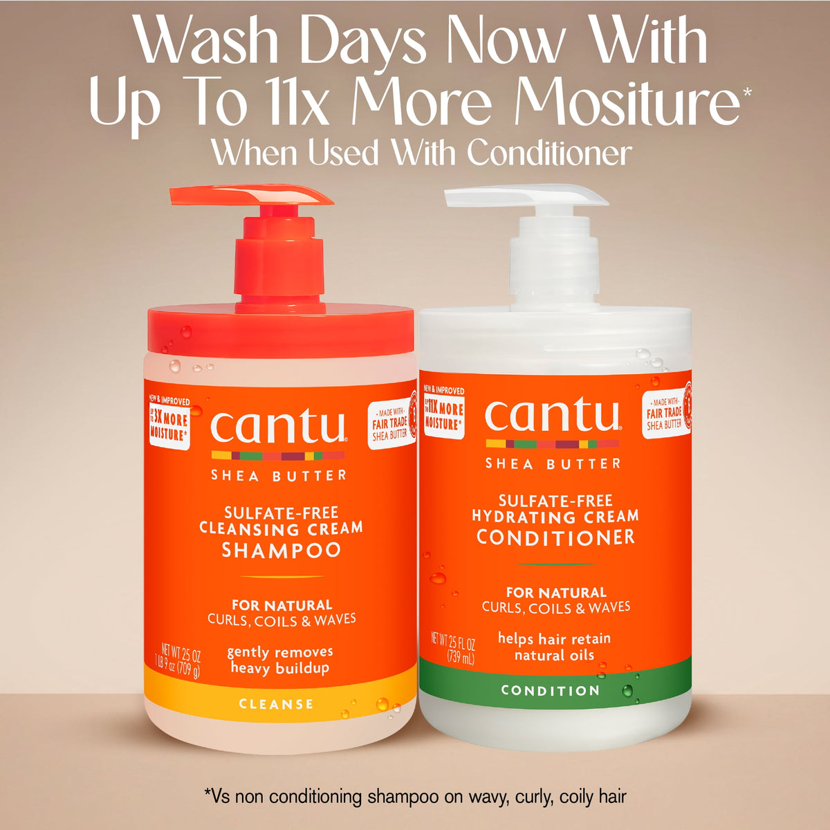 Cantu Shea Butter for Natural Hair Sulfate-Free Cleansing Cream Shampoo, 25 oz