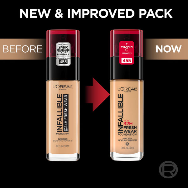 L'Oreal Paris Infallible 24 Hour Fresh Wear Foundation, Lightweight, Golden Beige
