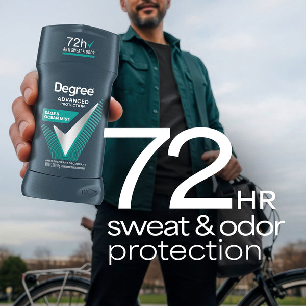 Degree Men Antiperspirant Deodorant 72-Hour Sweat And Odor Protection Sage & Ocean Mist Antiperspirant For Men With Body Heat Activated Technology