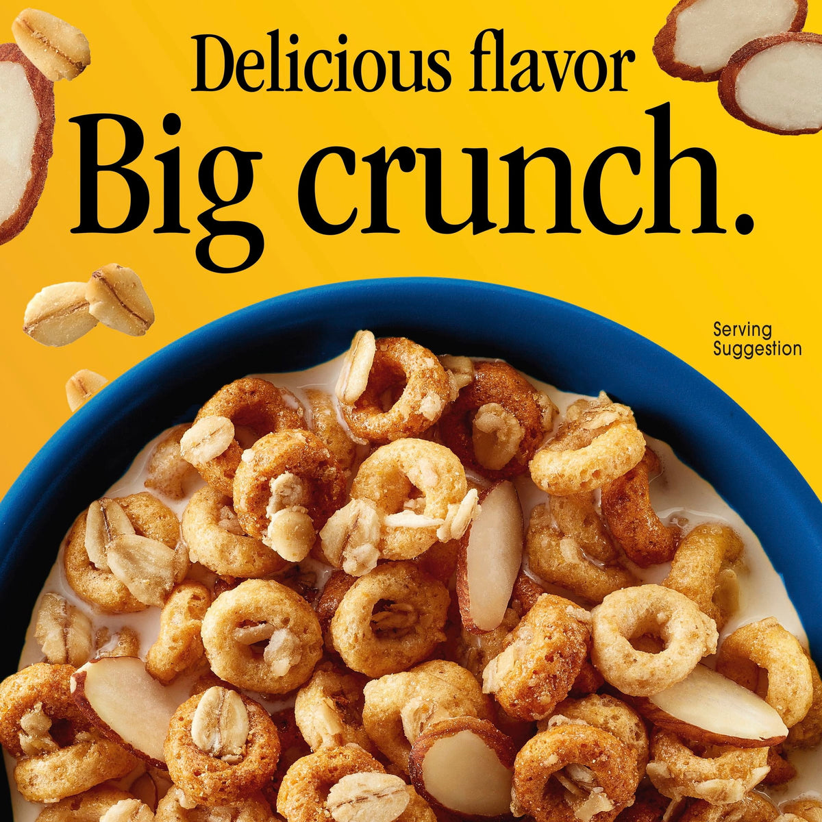 Cheerios Oat Crunch Almond Breakfast Cereal, Made with Whole Grain, Family Size, 24 oz