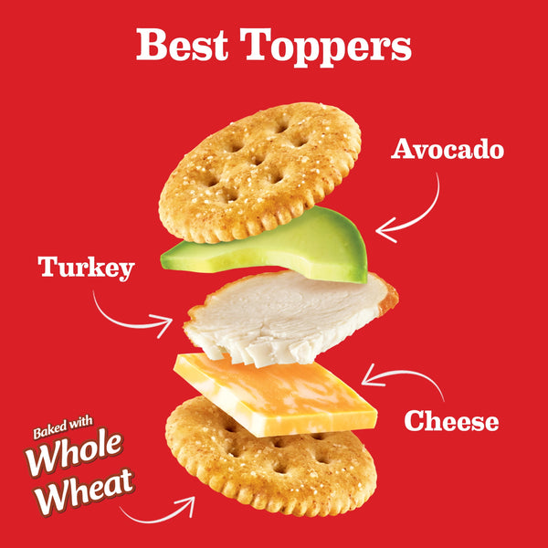 RITZ Whole Wheat Crackers, Snacks for Kids and Adults, Lunch Snacks, 12.9 oz