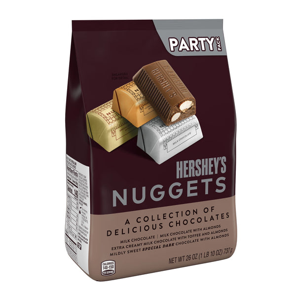 Hershey's Nuggets Assorted Chocolate Candy, Variety Party Pack, 26 oz